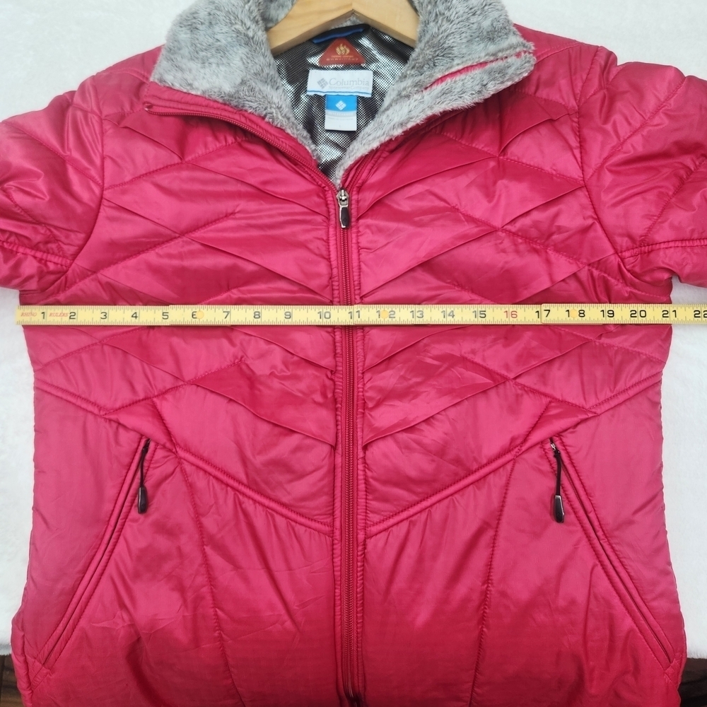 Columbia Women's Fuchsia Hot Pink Quilted Puffer Jacket With Mock Neck - Picture 13 of 15